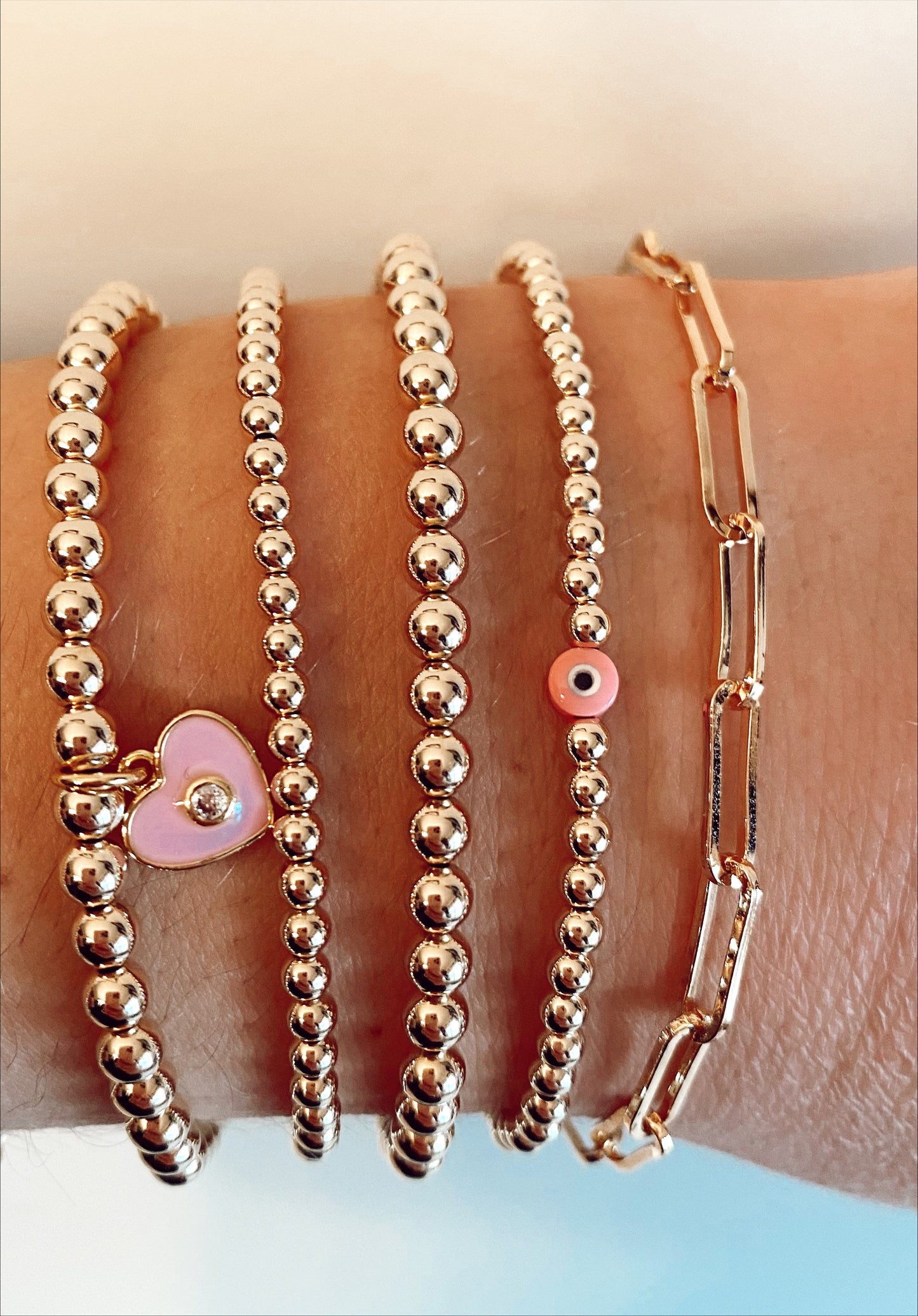 I Believe in Pink Evil Eye Bracelet
