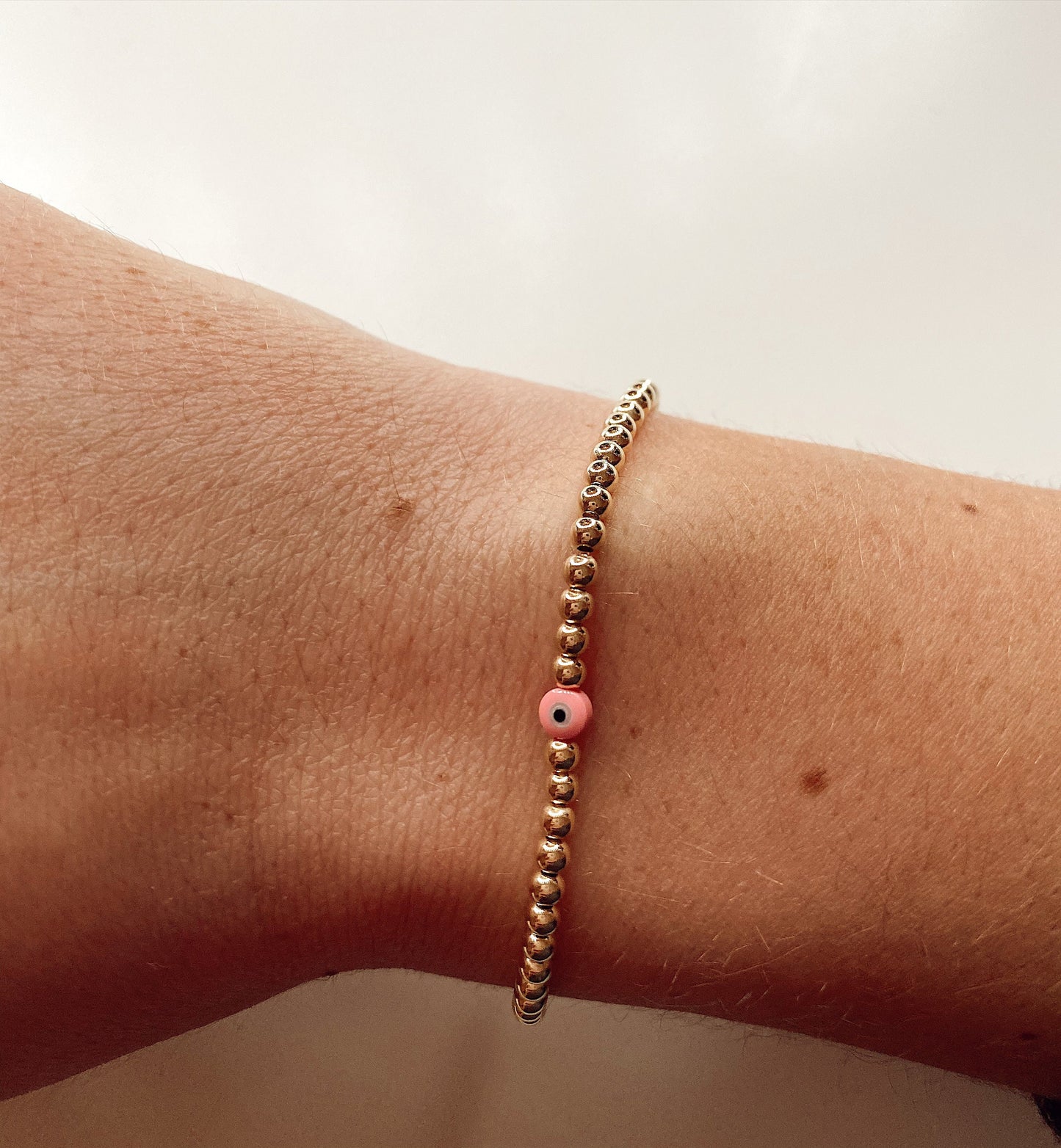 I Believe in Pink Evil Eye Bracelet