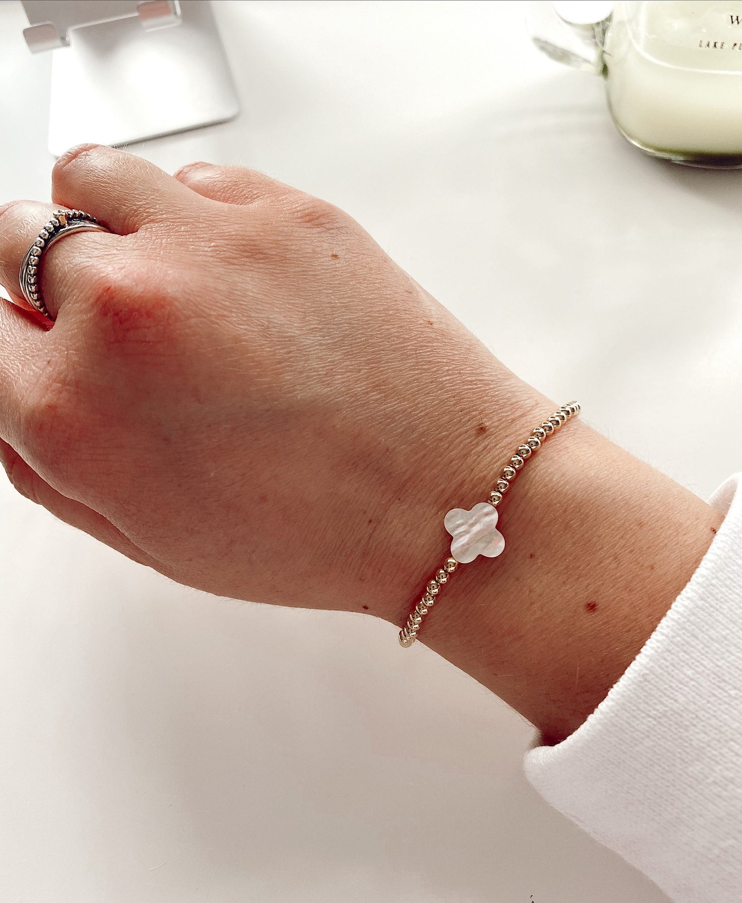 The Mother of Pearl Clover Bracelet