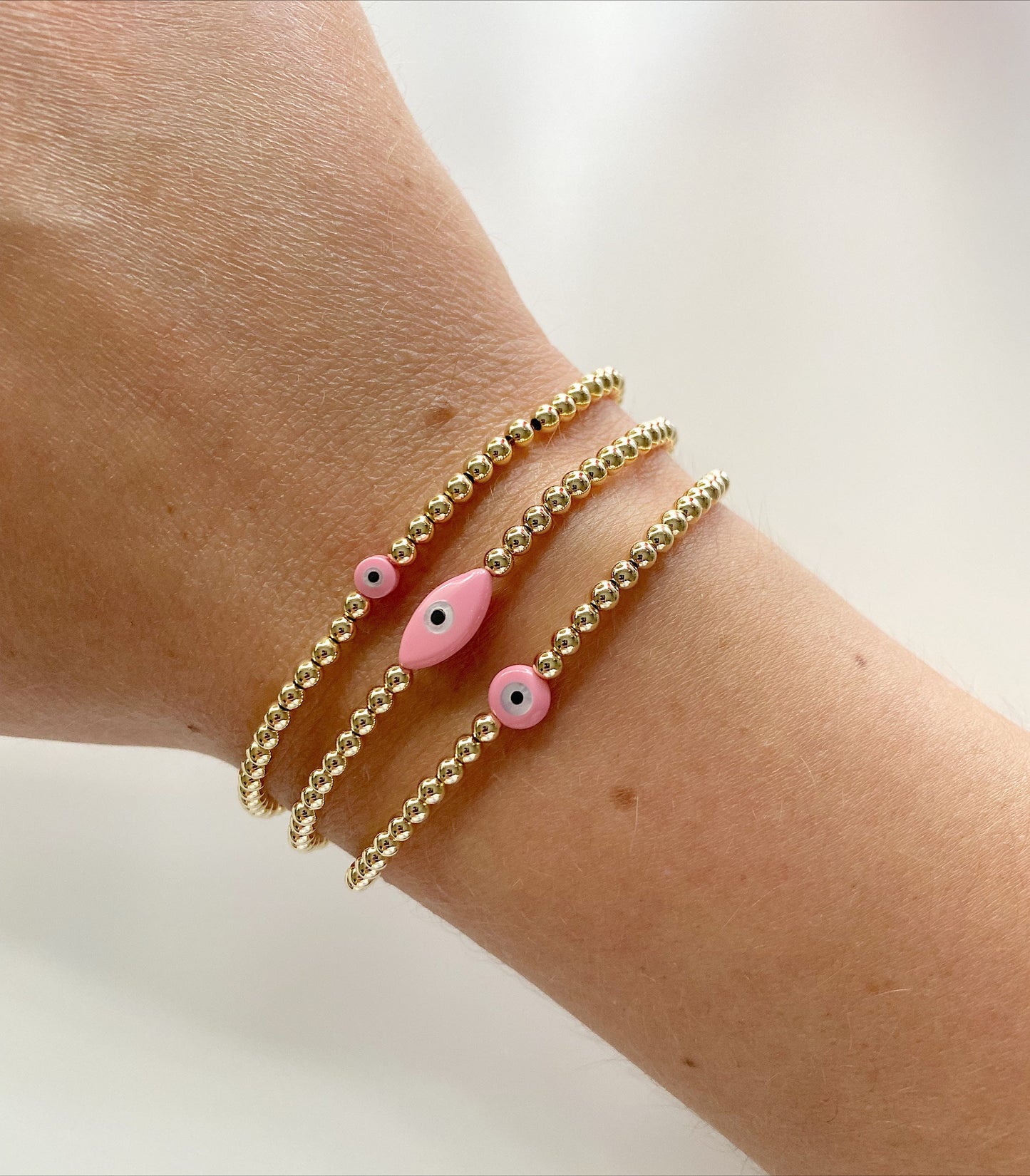 I Believe in Pink Evil Eye Bracelet