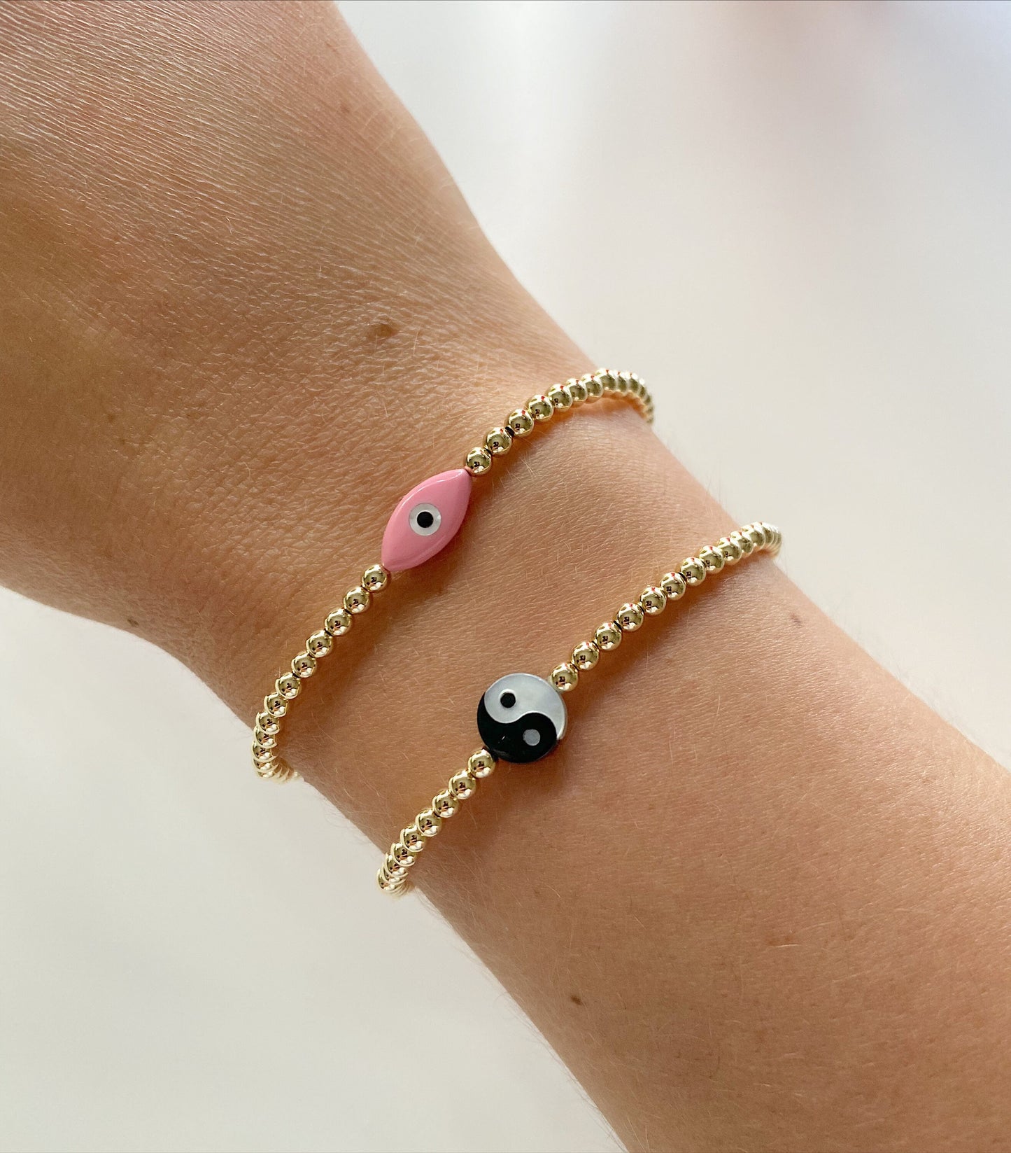 I Believe in Pink Evil Eye Bracelet