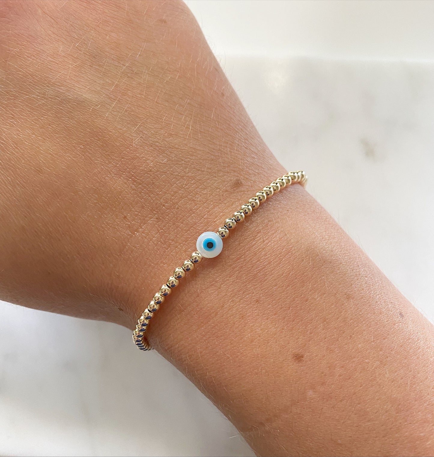 The Evil Eye Mother of Pearl Bracelet