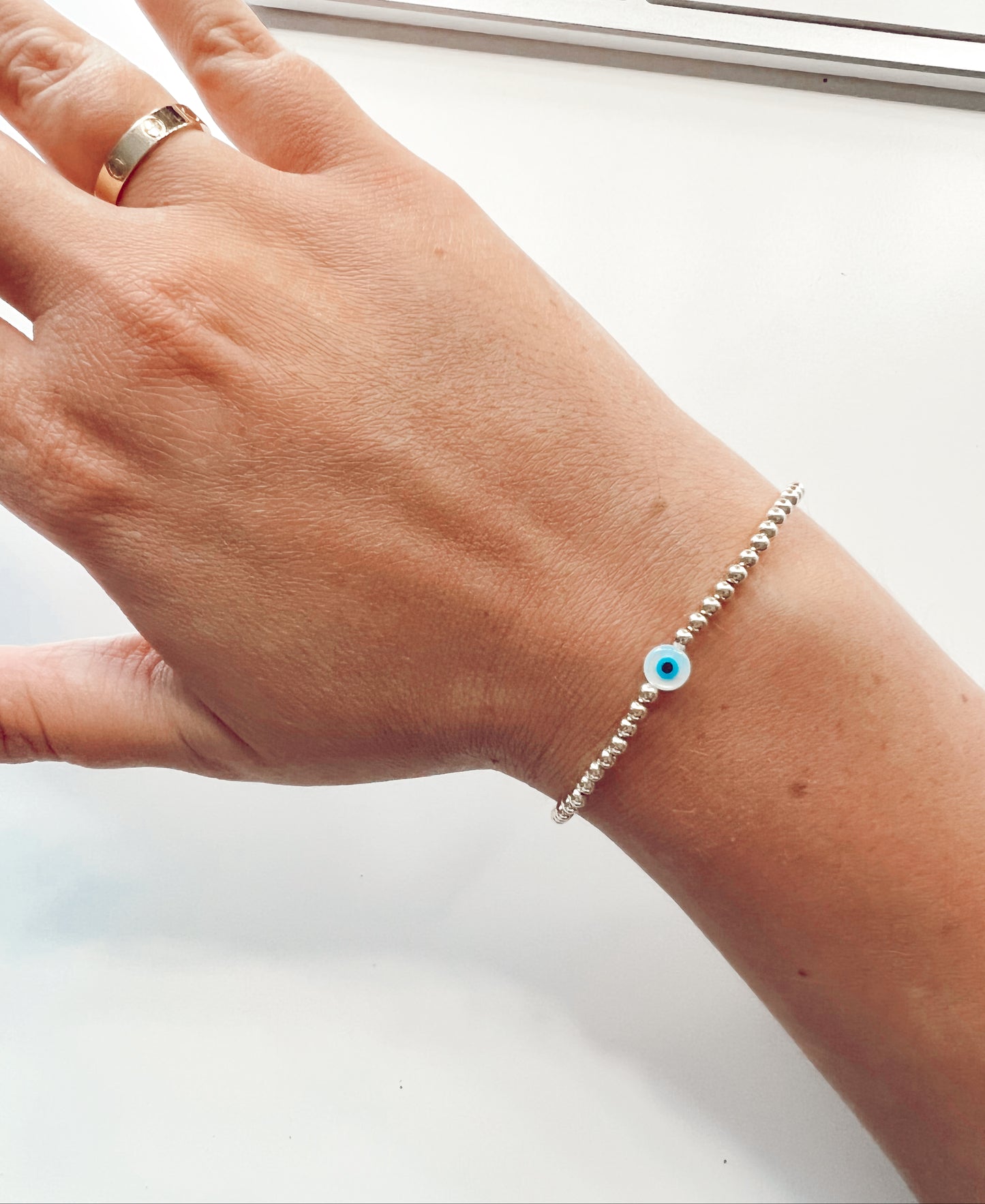 The Evil Eye Mother of Pearl Bracelet